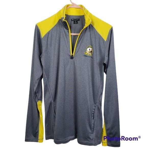 Champion Oregon Ducks Mens Long Sleeve 1/4 Zip Shirt Size Small - Picture 2 of 9